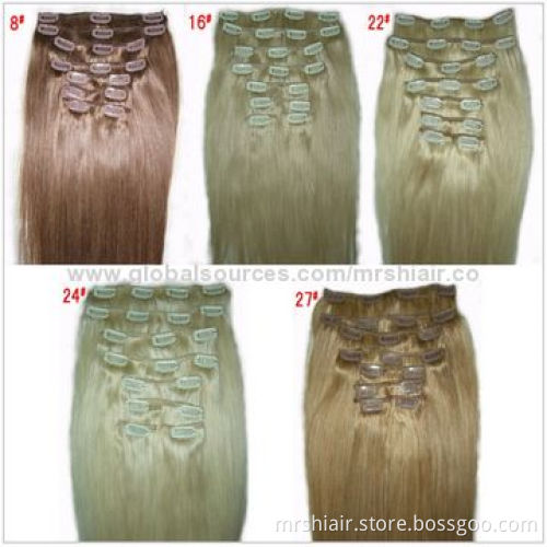 18-inch 8pcs 120g Natural Straight Chinese Remy Hair Clip-in Hair Extension